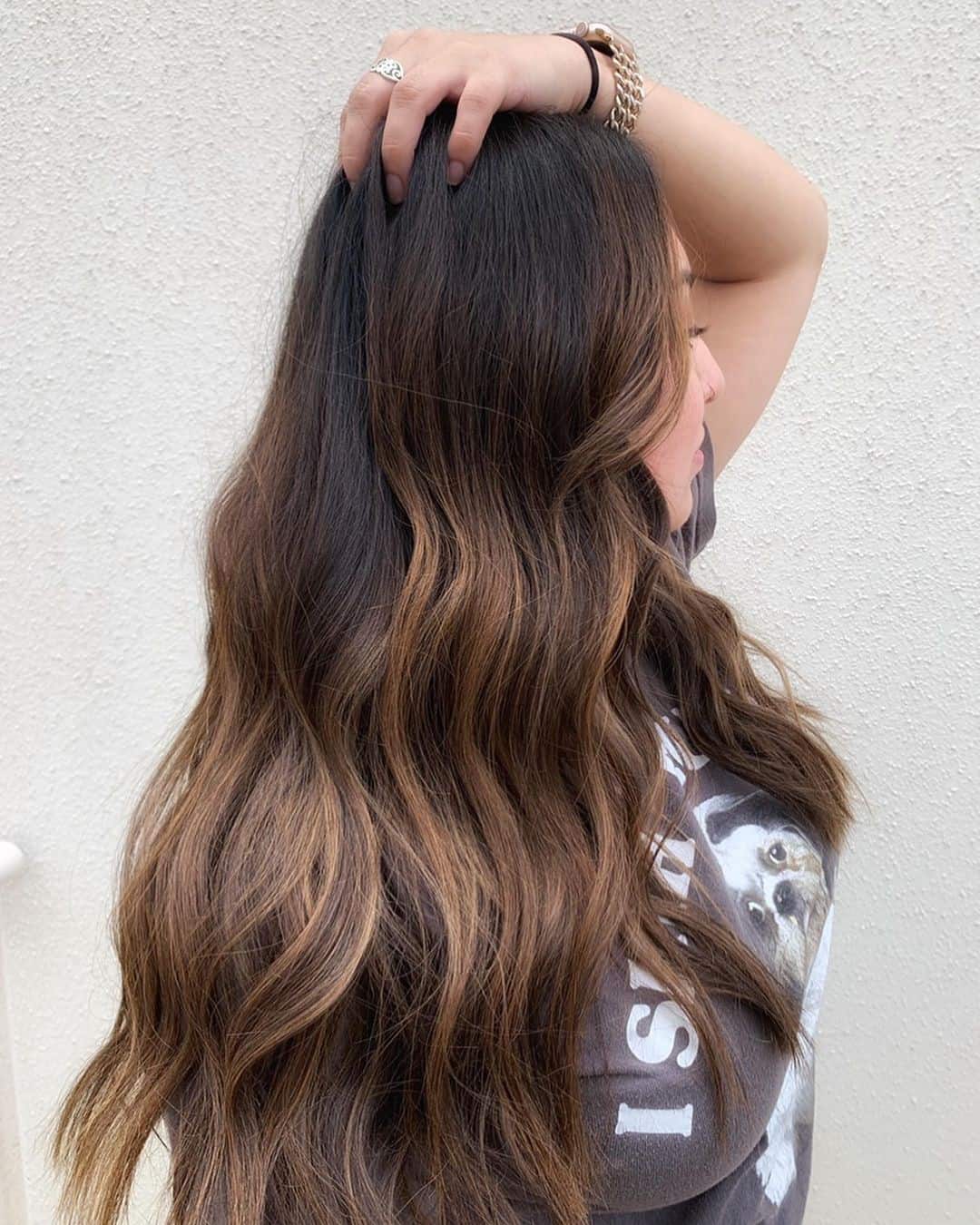 Long Balayage Look For Dark Hair