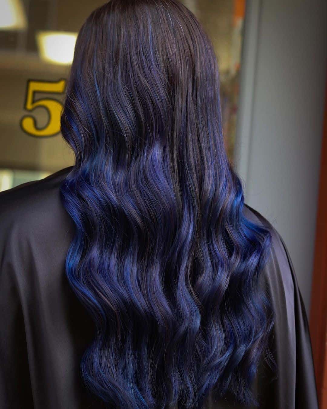 Long Black And Blue Hair Extensions 
