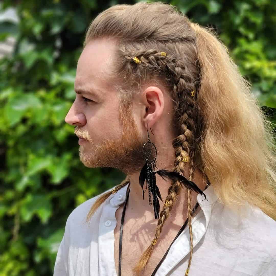 Long Blonde Hair With A Braid Viking Hair 