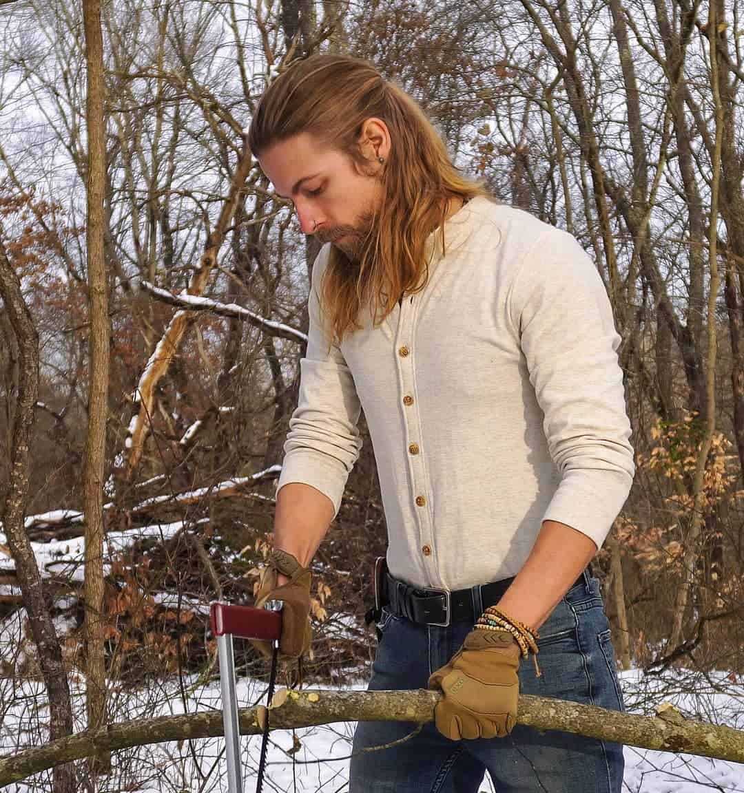 Long Straight Blonde Viking Hair 