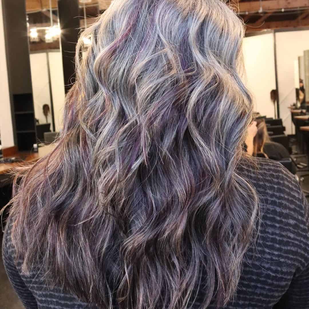 Loose Retro Curls Gray Hair 