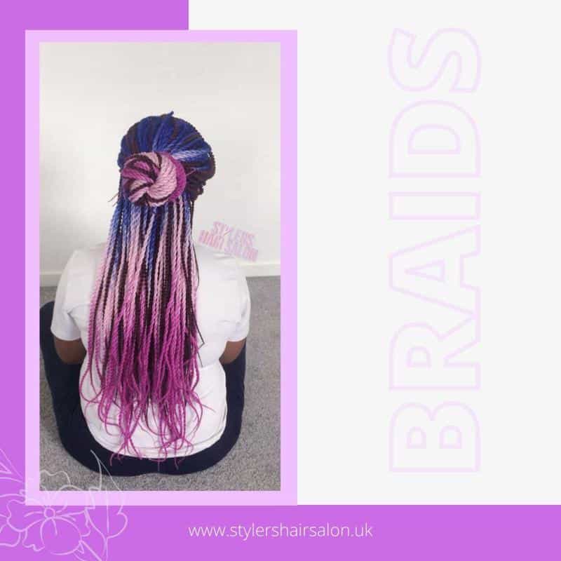 30+ Popular and Eye-Catching Purple and Blue Combination Hairstyles 14 Magical Mermaid Braids