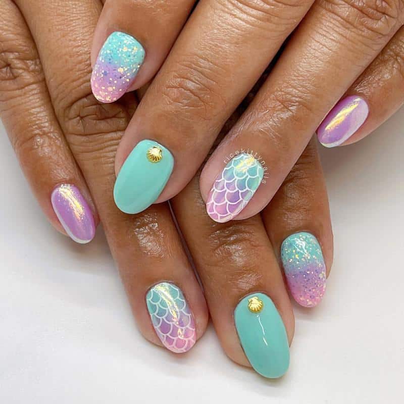 100+ Best Cute Nail Ideas for Kids (2023 Update) 80 Mermaid Nails for Kids 3