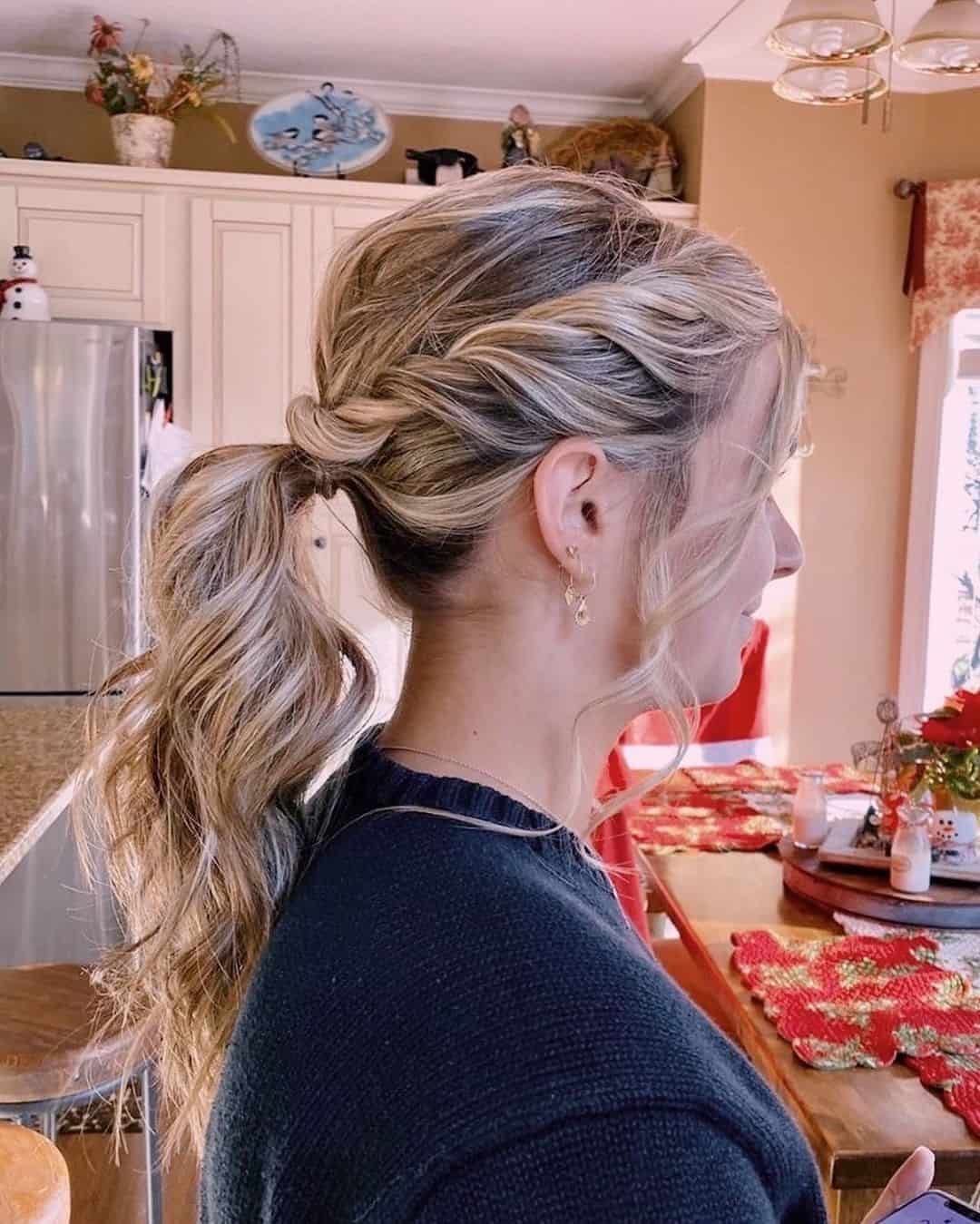 Messy Side Ponytail Hairstyles With A Braid