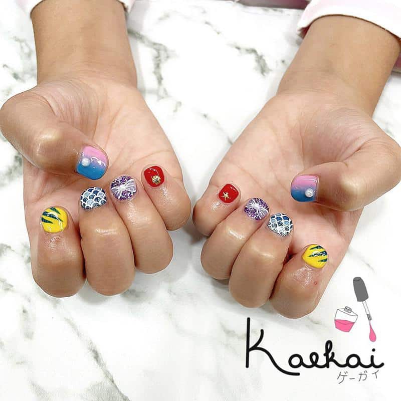 Mixed Prints Nails for Kids 3