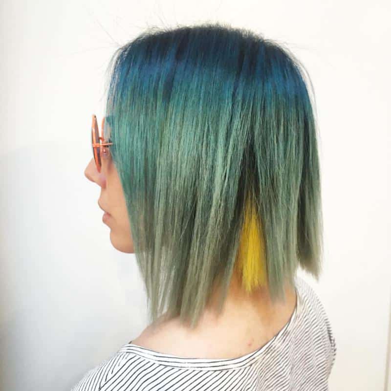 Mixture of Light and Dark Green With Yellow Layer