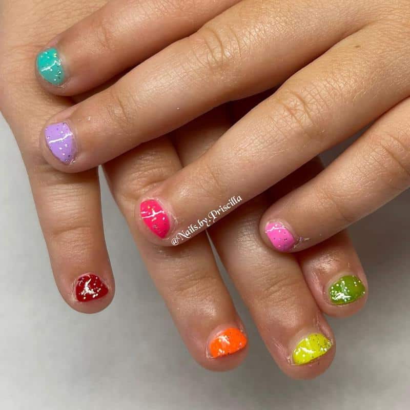 100+ Best Cute Nail Ideas for Kids (2023 Update) 38 Multi-Colored Nails for Kids 2