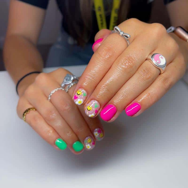100+ Best Cute Nail Ideas for Kids (2023 Update) 53 Neon Nails for Kids 3