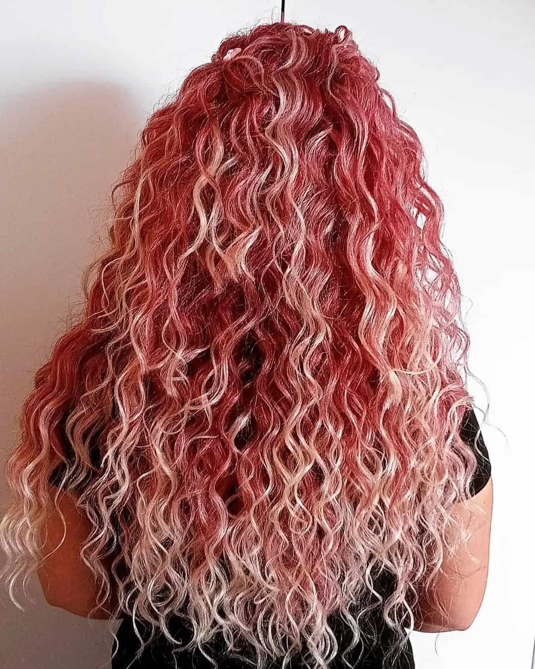 Pink & Red Crocheting Hairstyle