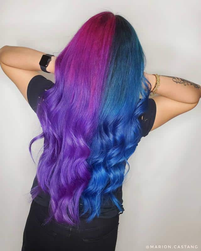 30+ Popular and Eye-Catching Purple and Blue Combination Hairstyles 3 Pink Blue and Purple Hair 2