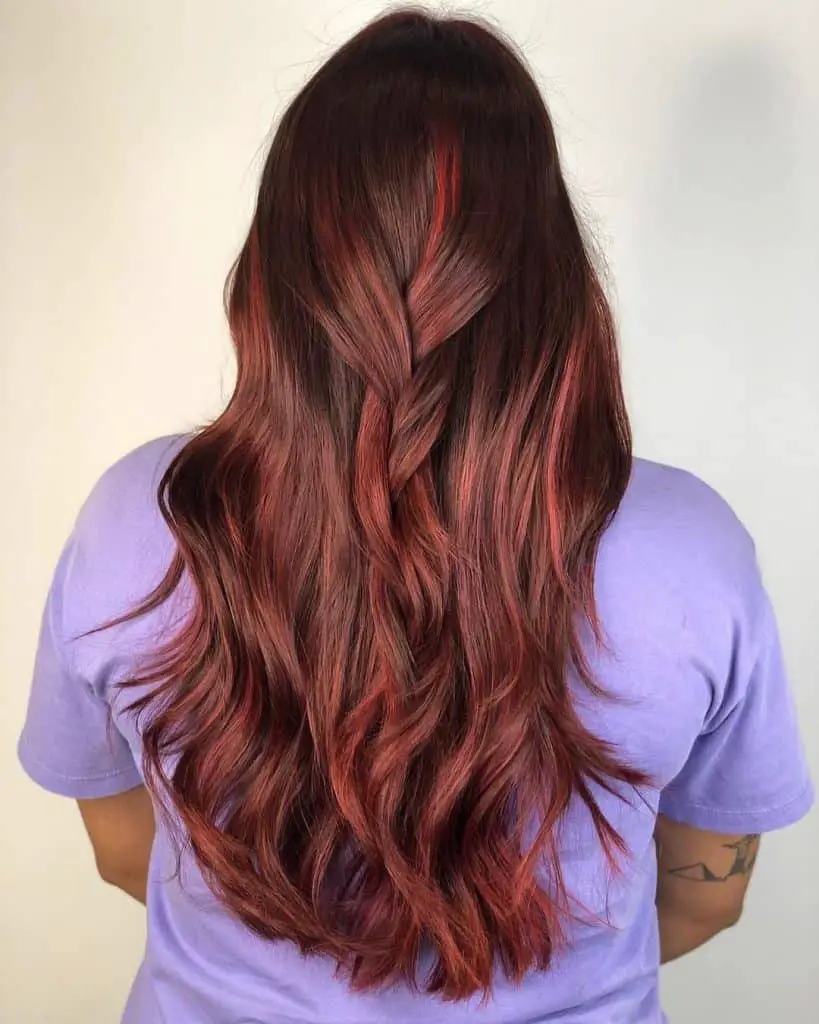 Top 30 Red Highlights On Black Hair Ideas (2023 Update) - Tattooed Martha