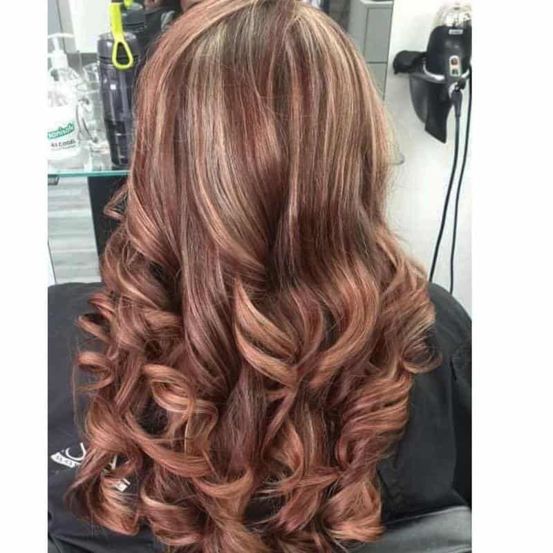 Red and Blonde Highlights on Dark Hair 3