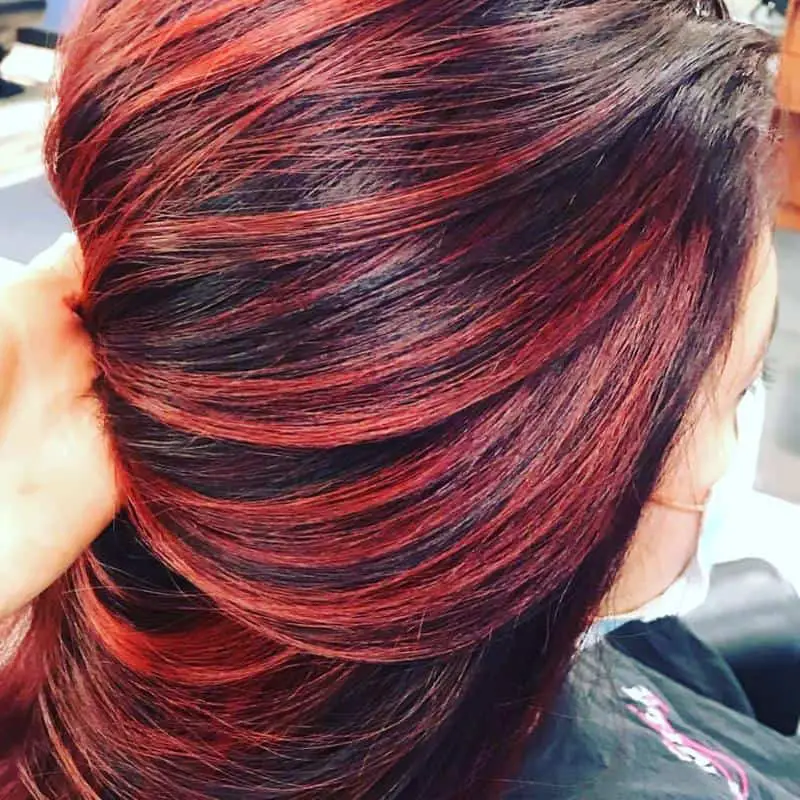 Red Highlights on Brown Hair: 40+ Most Trendy Ideas to Try Out 4 Ruby red highlights
