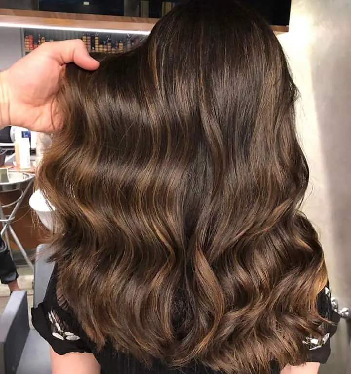 50+ Delicious Caramel Highlights on Brown Hair: Trendy Ideas For A Hair Makeover 11 Shiny Walnut Brown With Balayage Effect 1