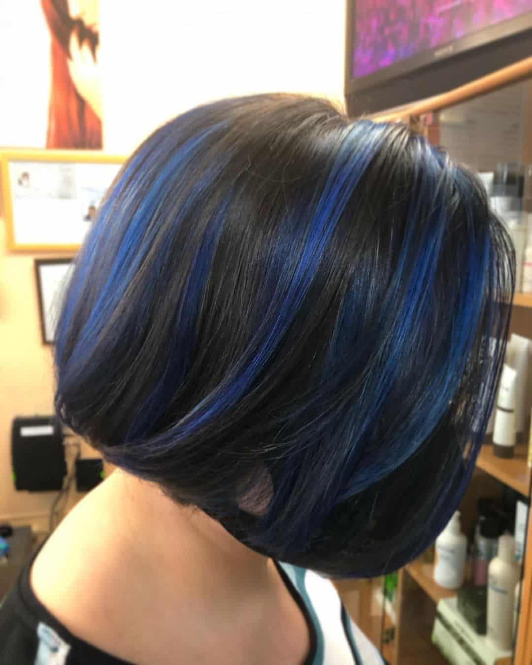 Top 30 Stylish Black & Blue Hair Ideas For Younger Women (2023 Update) 4 Short Black And Blue Hairstyles