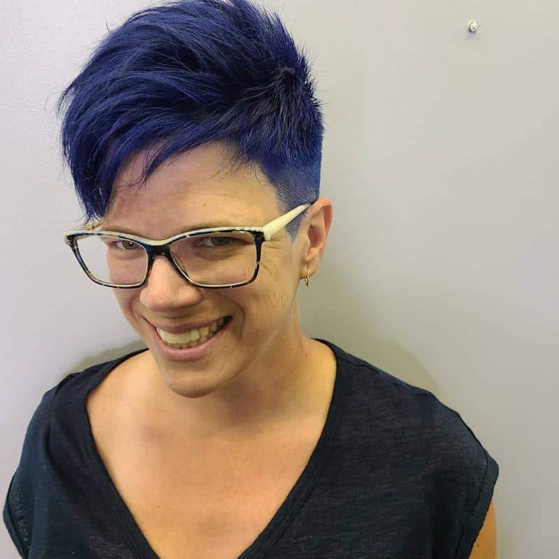 Short Blue Highlights On Black Hair 1