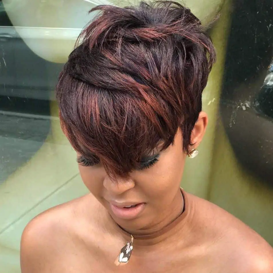 Short Curled Hairstyle with Copper Highlights 2