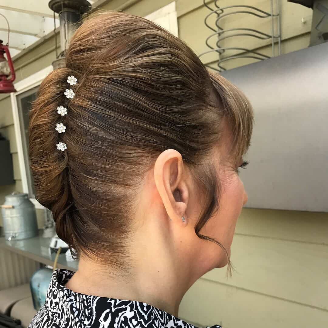 Short Hair Updo With A Pin