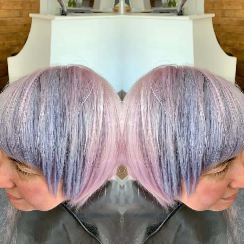 30+ Popular and Eye-Catching Purple and Blue Combination Hairstyles 11 Short Cotton Candy Hairstyle