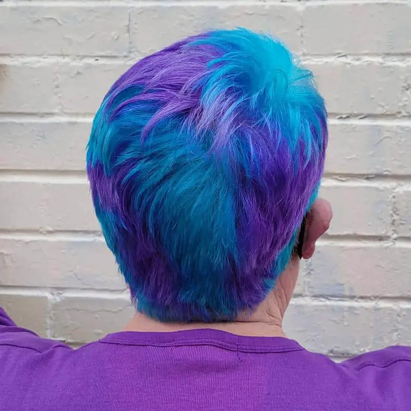 Short Hair With Blue and Purple