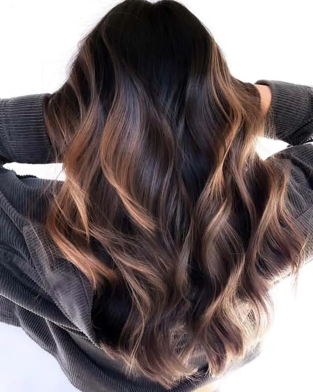 Soft Caramel Balayage for Dark Hair 2