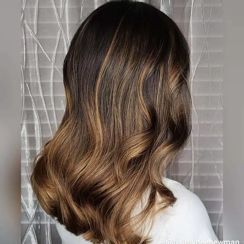 50+ Delicious Caramel Highlights on Brown Hair: Trendy Ideas For A Hair Makeover 21 Soft Caramel Balayage for Dark Hair 3