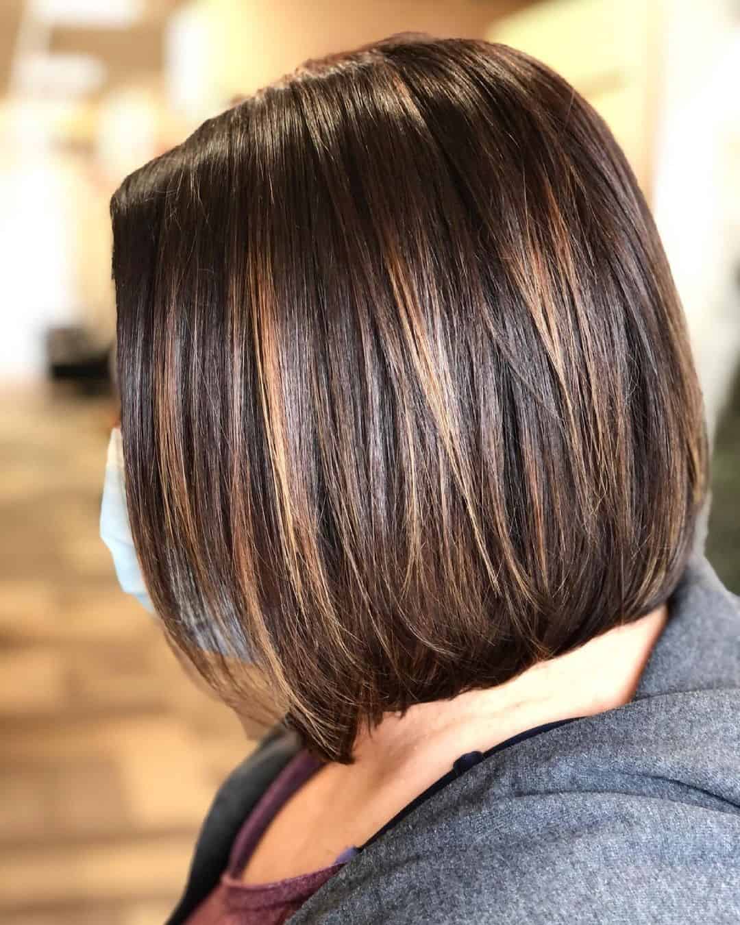 Straight Bob Balayage For Dark Hair