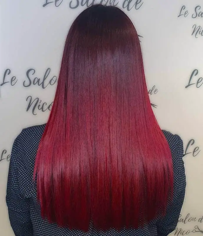 Straight Burgundy Balayage