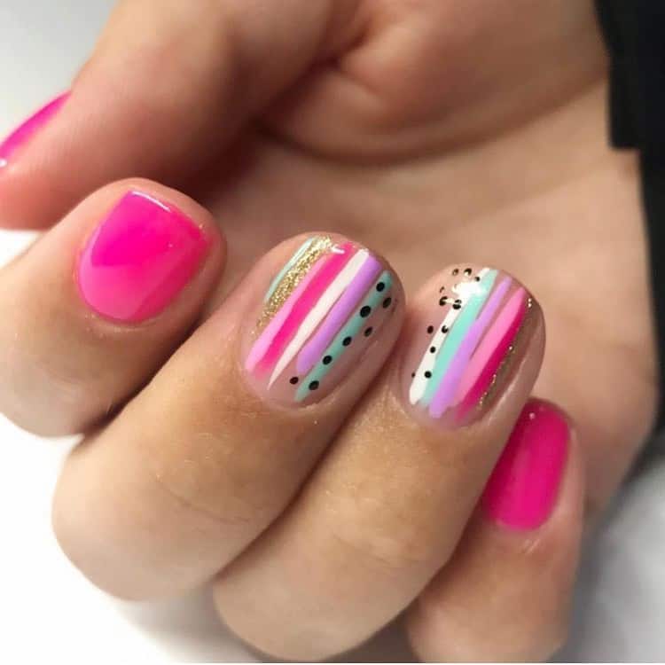 Stripes Nails for Kids 2