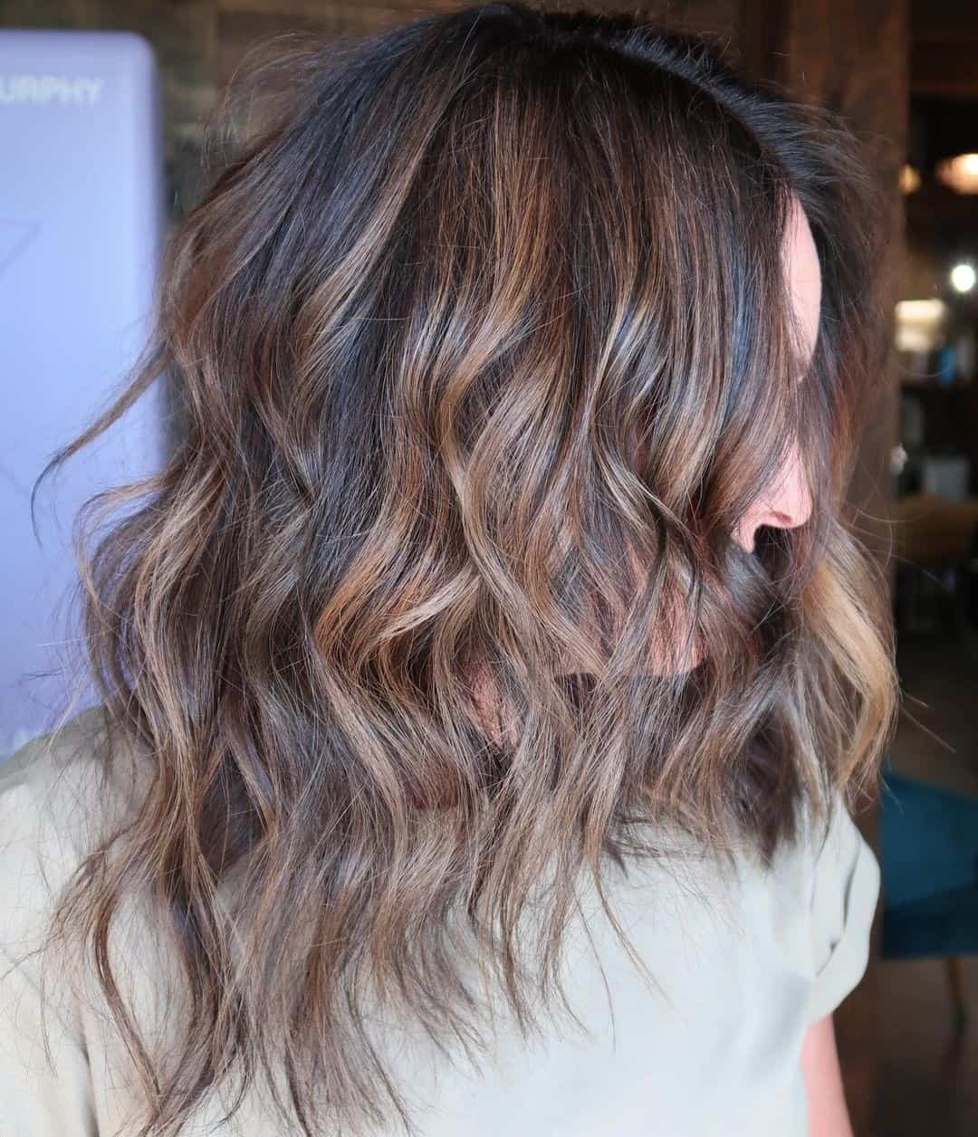 Stylish & Short Balayage For Dark Hair