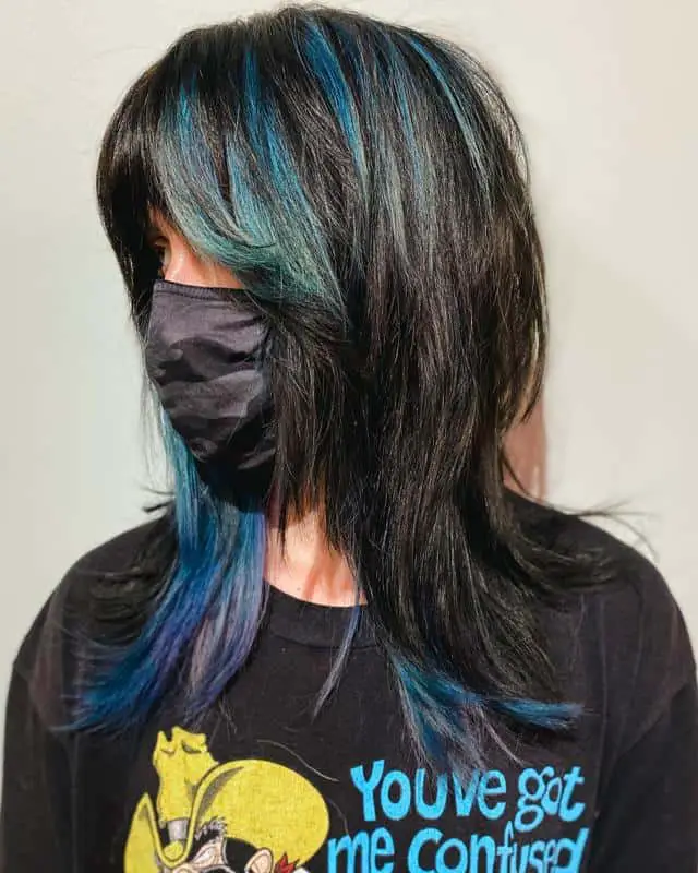 40 Best Blue Highlights on Black Hair Ideas (2023 Update) 4 Thin or Thick Highlights