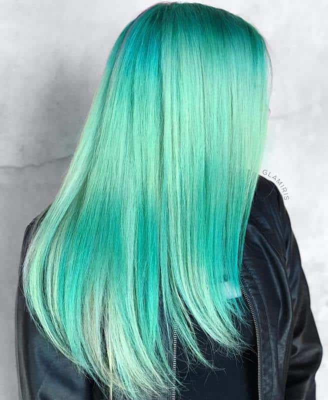 30+ Popular and Eye-Catching Purple and Blue Combination Hairstyles 35 Turquoise Seafoam Hair