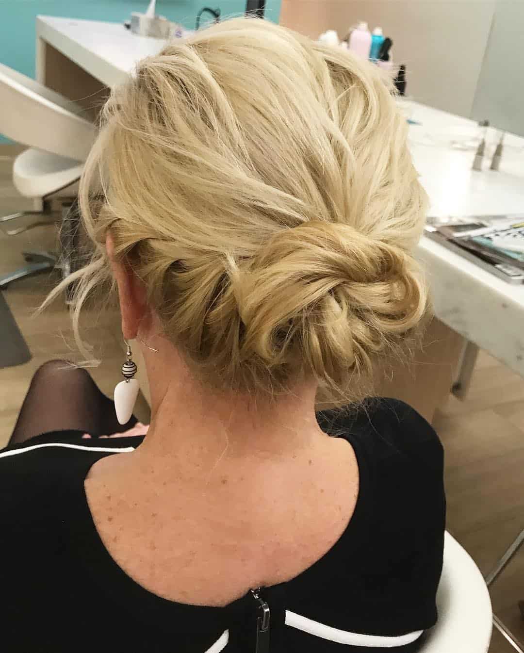 Updos For Short Hair Twisted Bun 