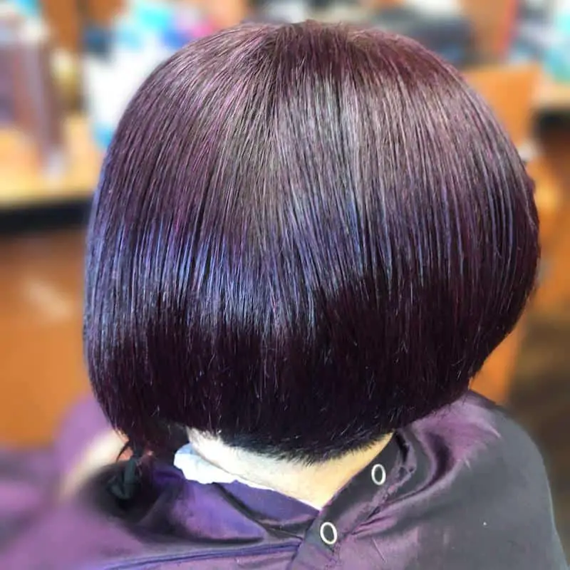 40+ Amazing Purple Highlights On Black Hair Ideas (2023 Update) 8 Black-Purple Bob Hair 1