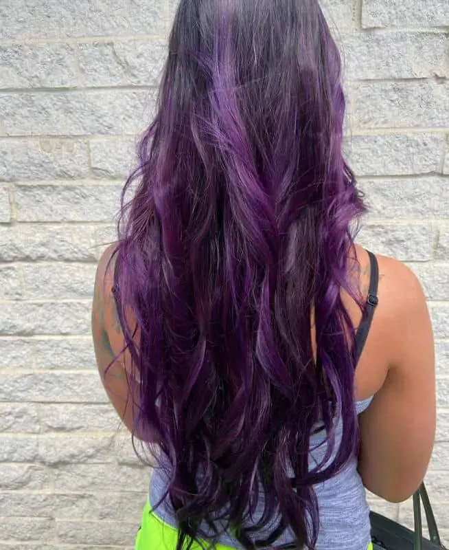 40+ Amazing Purple Highlights On Black Hair Ideas (2023 Update) 30 Black To Purple Balayage 2