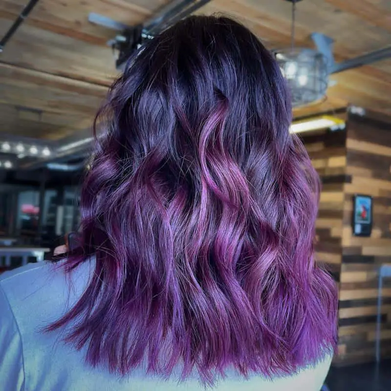 40+ Amazing Purple Highlights On Black Hair Ideas (2023 Update) 27 Black To Purple Ombre 2