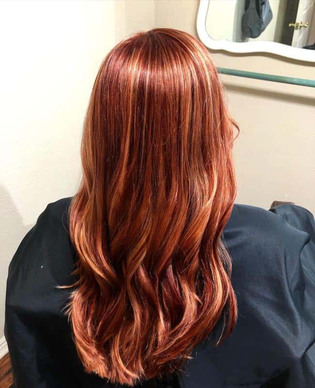 Brown Red Hair With Blond Highlights 2
