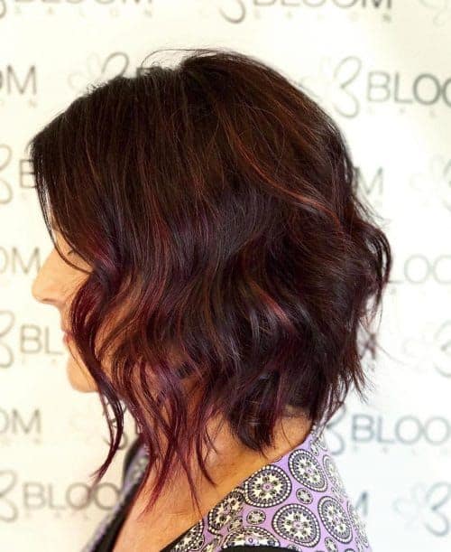 Burnt Caramel With Red Cherry A-Line Bob Hairstyle 2