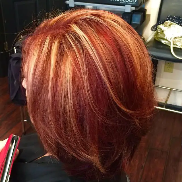 70+ Red Hairstyle With Highlights, Lowlights and Balayage (2023 Update) 13 Caramel Highlights On The Front Part Of The Hair 2