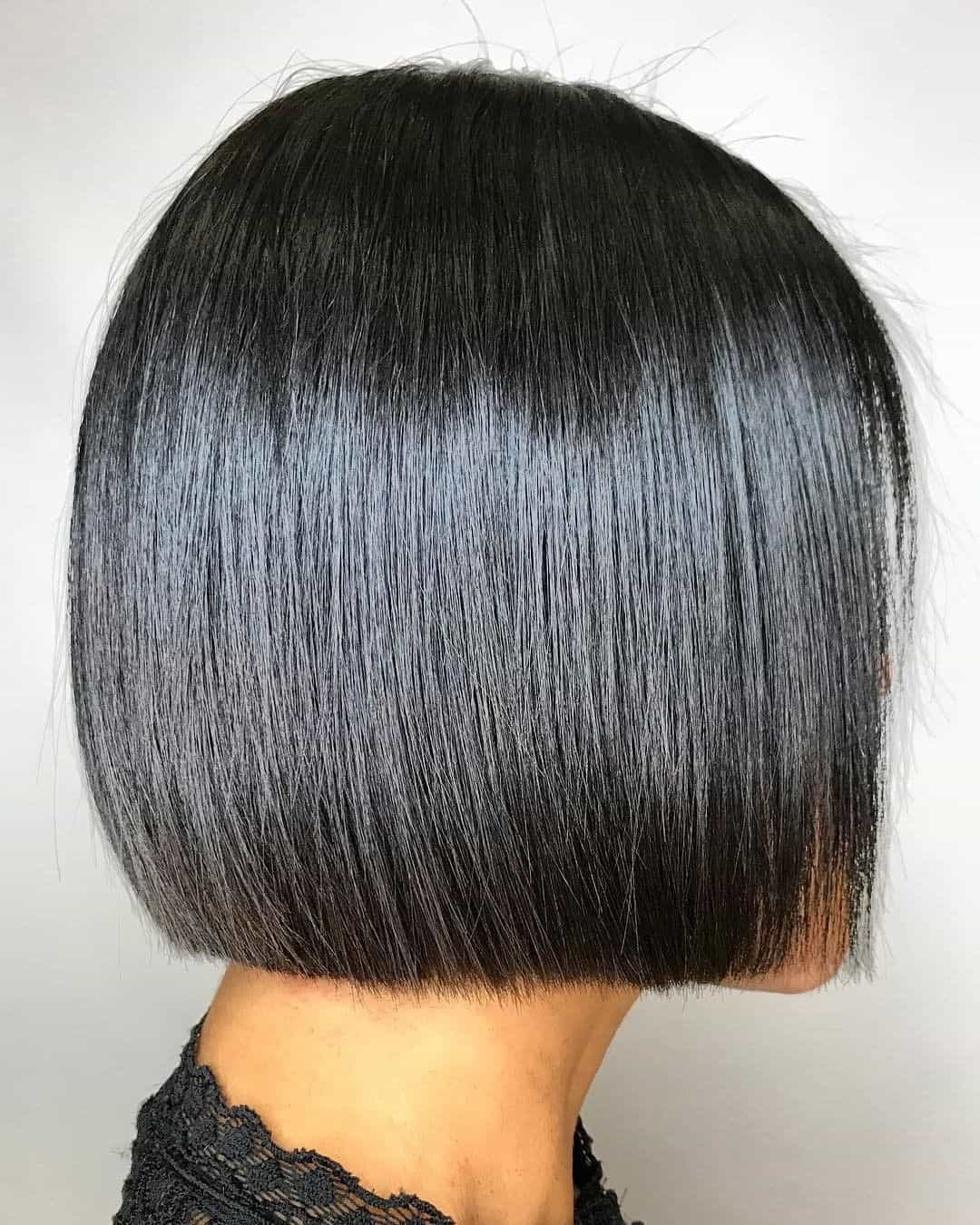 Top 40 Gorgeous Colored Bob Hairstyles (2023 Update) 30 Chopped & Defined Black Hair Bob