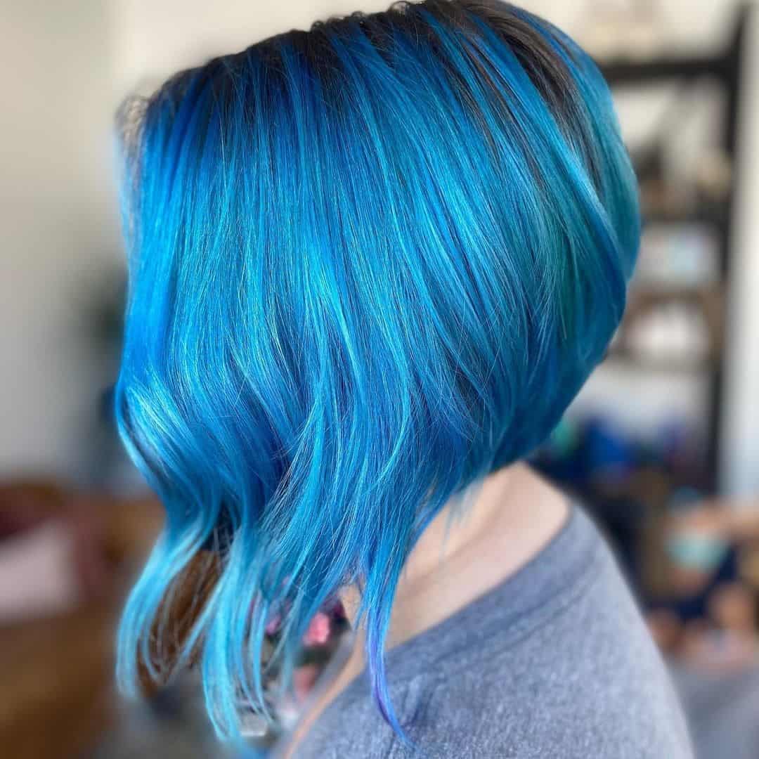 Colored Bob Hairstyles Blue Look 