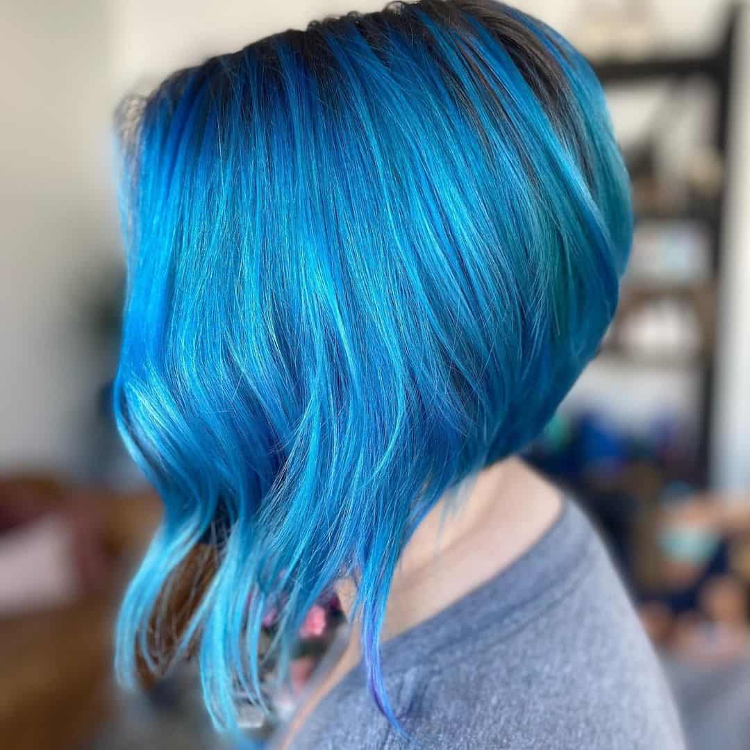 Top 40 Gorgeous Colored Bob Hairstyles (2023 Update) 33 Colored Bob Hairstyles Blue Look