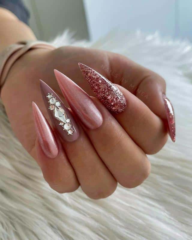 Combined Rose Gold Nails 3