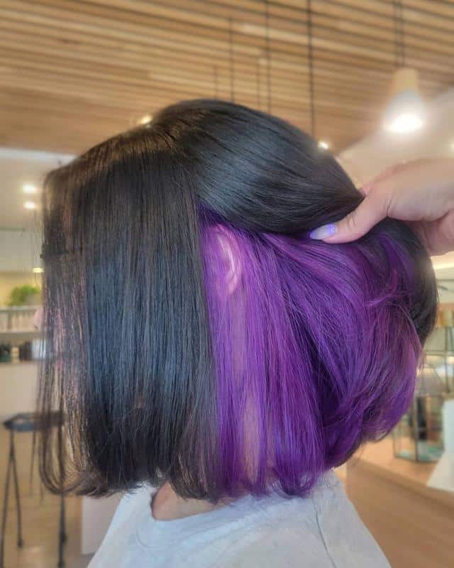 40+ Amazing Purple Highlights On Black Hair Ideas (2023 Update) 5 Combining Different Shades Of Purple
