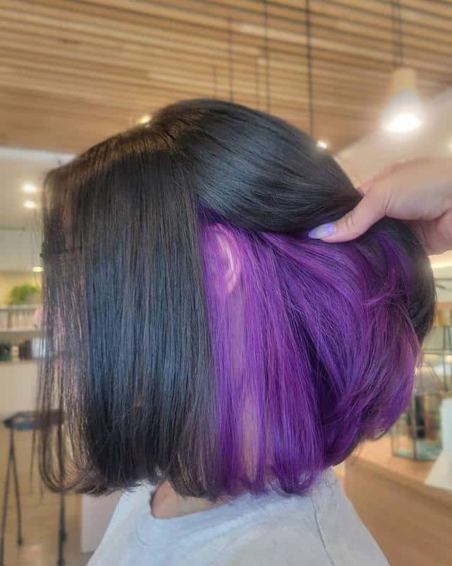 40+ Amazing Purple Highlights On Black Hair Ideas (2022 Updated) - Tattooed  Martha