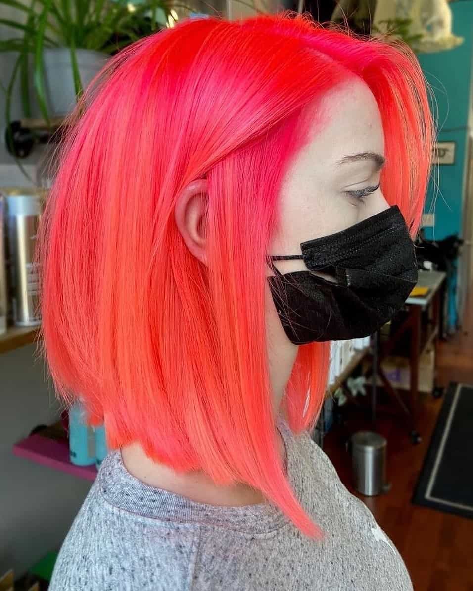 Coral Pink Colored Hair 