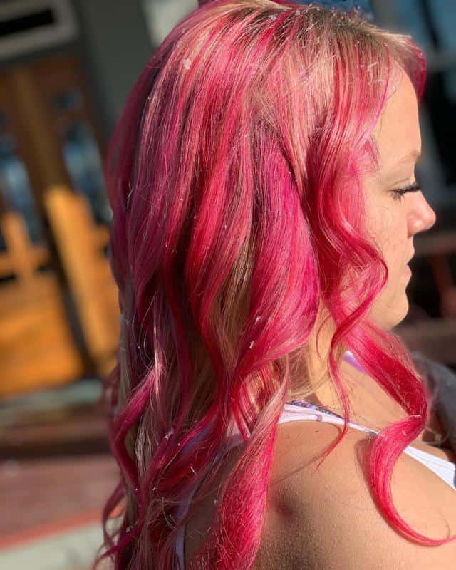70+ Red Hairstyle With Highlights, Lowlights and Balayage (2023 Update) 58 Crimson Red With Blond Highlights 1