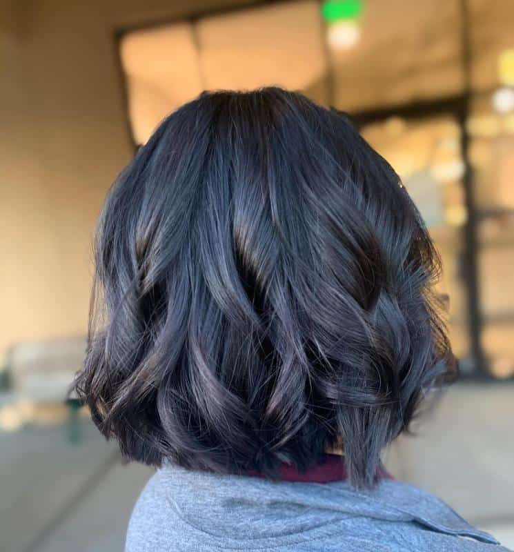 Curly Black A-Line Bob Hairstyle 2