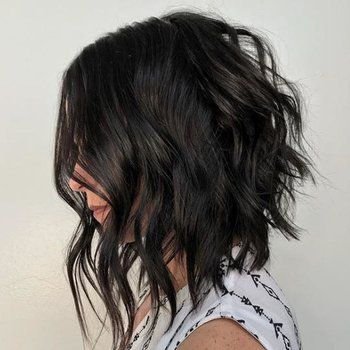 Curly Black A-Line Bob Hairstyle 3