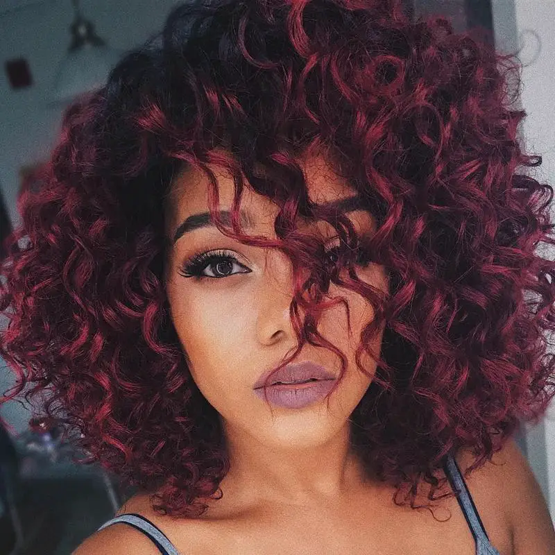 Curly Red Hair With Highlights 1